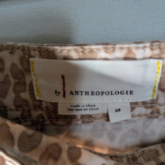 Anthropologie Wanderer Utility Pants Brown Tan Motif Print Size 25 - Picture 4 of 10